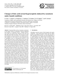 Changes of fatty acid aerosol hygroscopicity induced by ozonolysis