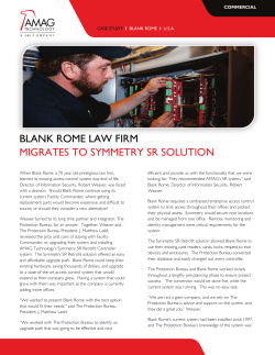 BLANK ROME LAW FIRM MIGRATES TO SYMMETRY SR SOLUTION