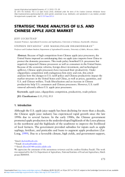 strategic trade analysis of us and chinese apple juice market