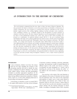 an introduction to the history of chemistry