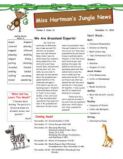 Miss Hartman`s Jungle News - Sweet Springs R