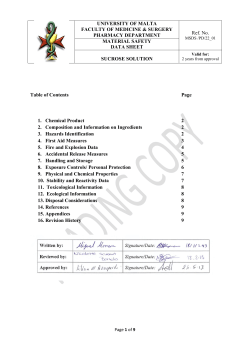 Sucrose Solution - University of Malta