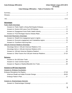 Cuba Embargo Affirmative Urban Debate League 2013