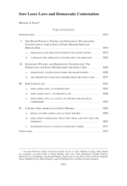 Sore Loser Laws and Democratic Contestation
