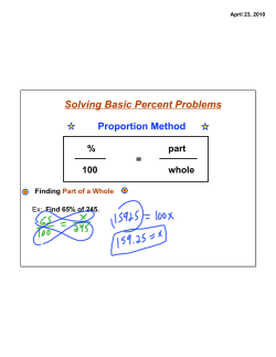 Solving Basic Percent Problems