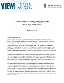 Toward a New Secondary Mortgage Market