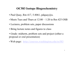 OC583 Isotope Biogeochemistry