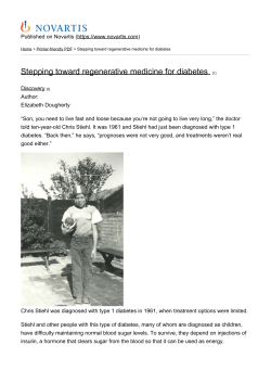 Stepping toward regenerative medicine for diabetes