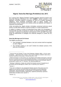 Same-Sex Marriage (Prohibition)