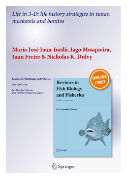 life history strategies of tunas, bonitos and mackerels.