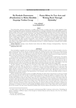 İki Perdede Pantomıme - Sel&ccedil;uk &Uuml;niversitesi Sosyal Bilimler