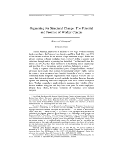 The Potential and Promise of Worker Centers