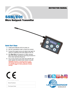 SSM/E01 Manual - Lectrosonics.com
