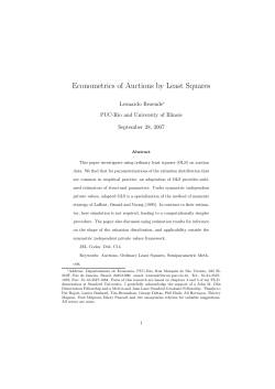 Econometrics of Auctions by Least Squares