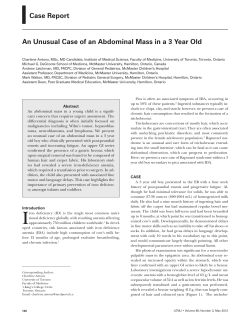 Case Report An Unusual Case of an Abdominal Mass in a 3 Year Old