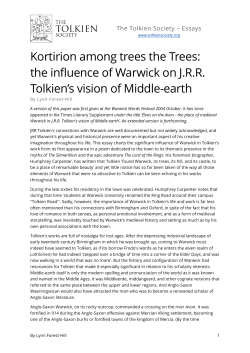 the influence of Warwick on JRR Tolkien`s vision of Middle