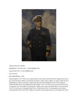 Admiral Edward C. Kalbfus PRESIDENT, 18 JUNE 1934