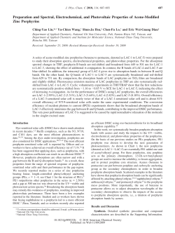 Preparation and Spectral, Electrochemical, and Photovoltaic