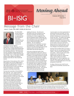 Fall 2014 - American Congress of Rehabilitation Medicine