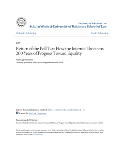 Return of the Poll Tax: How the Internet Threatens 200 Years of