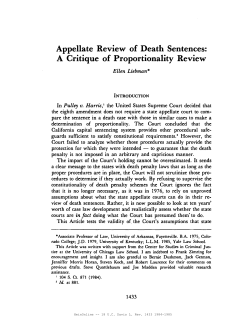 Appellate Review of Death Sentences: A