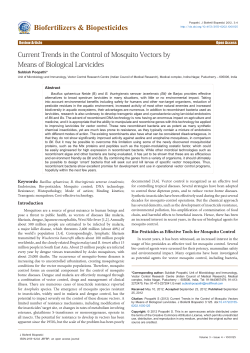 Current Trends in the Control of Mosquito Vectors by