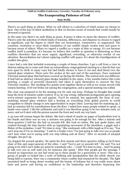 The Exasperating Patience of God - St Martin-in-the