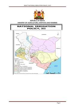 National Irrigation Policy-draft - Ministry of Agriculture Livestock