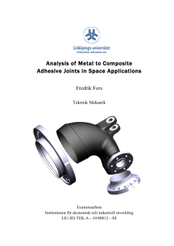 Analysis of Metal to Composite Adhesive Joints in Space