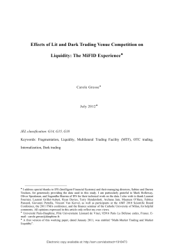 Effects of Lit and Dark Trading Venue Competition on Liquidity: The