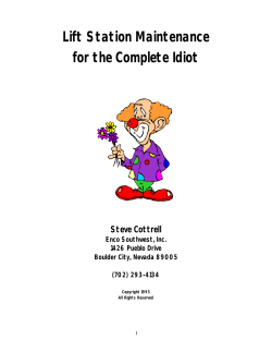 Lift Station Maintenance for the Complete Idiot Steve