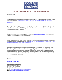 The history and regulation of franchising
