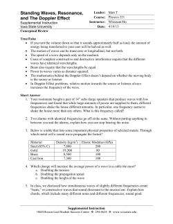 Standing Waves, Resonance, and The Doppler Effect