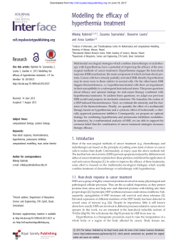 Modelling the efficacy of hyperthermia treatment