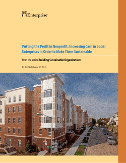 Putting the Profit in Nonprofit: Increasing Cash in Social Enterprises