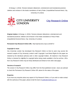 Deletion - City Research Online