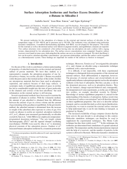 Surface Adsorption Isotherms and Surface Excess Densities of n