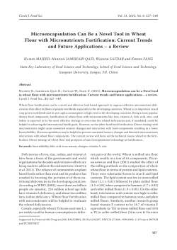 Microencapsulation Can Be a Novel Tool in Wheat Flour with