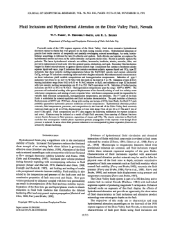 Fluid inclusions and hydrothermal alteration on the Dixie Valley