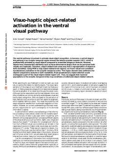 Visuo-haptic object-related activation in the ventral visual pathway