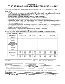 1ST- 5TH SCHEDULE CHANGE REQUEST FORM FOR 2016-2017