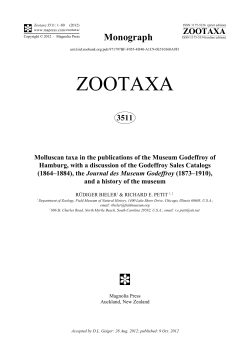 Molluscan taxa in the publications of the Museum