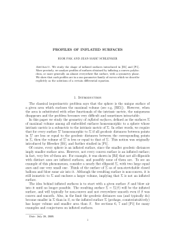 PROFILES OF INFLATED SURFACES 1