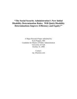 The Social Security Administration`s New Initial