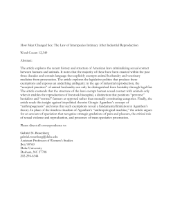 How Meat Changed Sex - Columbia Law School