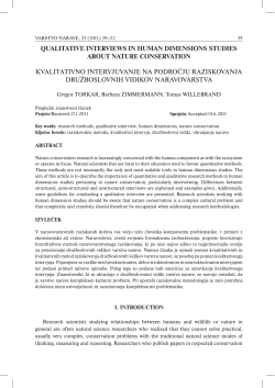 qualitative interviews in human dimensions studies about