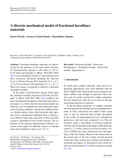 A discrete mechanical model of fractional hereditary materials