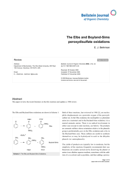 The Elbs and Boyland-Sims peroxydisulfate oxidations