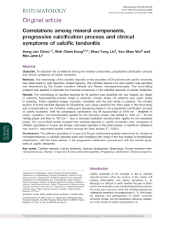 Correlations among mineral components, progressive calcification