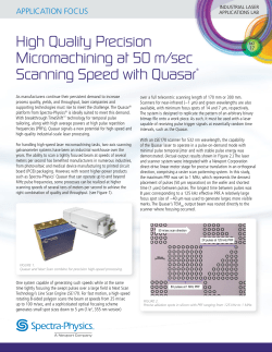 High Quality Precision Micromachining at 50 m - Spectra
